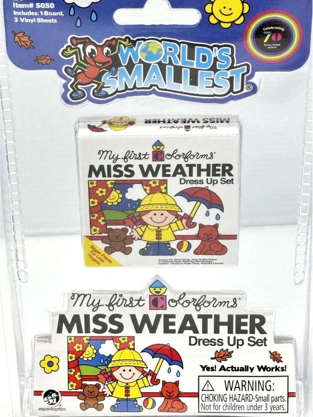 Worlds Smallest My First Forforms Miss Weather Dress Up Set Mini Vinyl Doll Toy